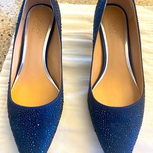 Jewel Badgley Mischa navy sparkle pump